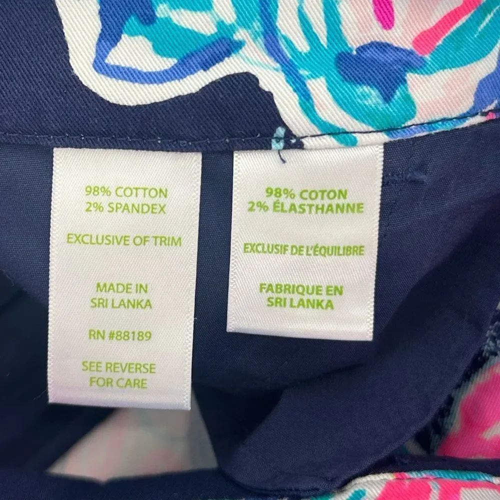 Lilly Pulitzer Callahan Chino Bright Navy Caught Up Pants Size 2 - Picture 6 of 10